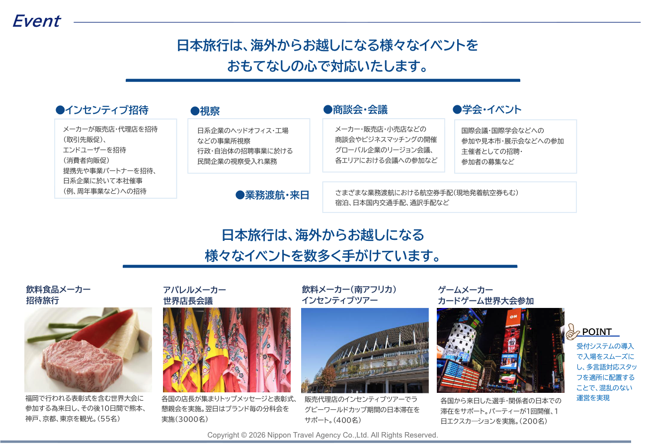 日本旅行の事業紹介